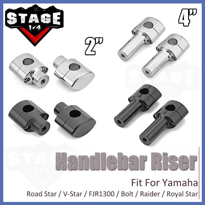 2  4  Oval Head Handlebar Riser 1  Clamp For Yamaha V-Star Road Star XV1600/1700 • $49.97