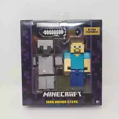 Mojang Minecraft Survival Mode Iron Armor Steve Action Figure 2015 Mattel New • $129.99