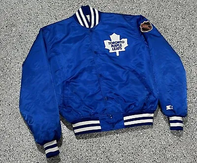 Vintage Toronto Maple Leafs Starter Satin NHL Hockey Jacket Mens Size XL • $279.99