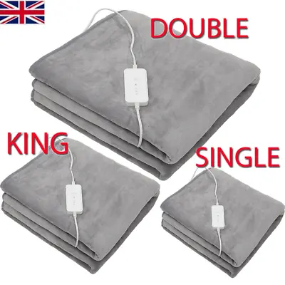 Electric Blanket Single Double King Heated Bed Under Warmer Blanket Washable • £20.95