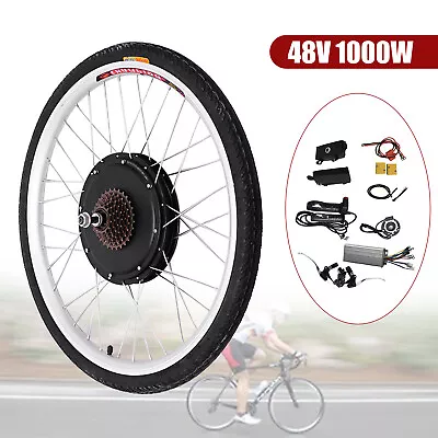 26  Rear Wheel Electric Bicycle Conversion Kit E-Bike Motor Hub Kit 1000W 48V • $190