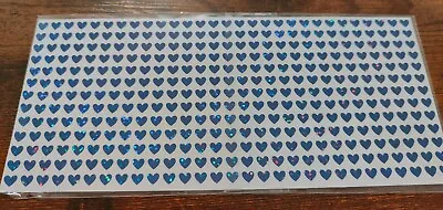 Dark Blue - 1 X Sheet Peel Off Holographic Love Heart Stickers - Very Small  • £2.40