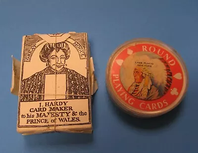 2 Packs VTG Collectable Playing Cards 3  Round Lake Placid Indian Head/ I Hardy • $25