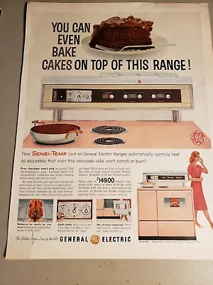 1960 GE General Electric Oven Stove Range Pink Vintage Print Ad Sensi-Temp • $7.99