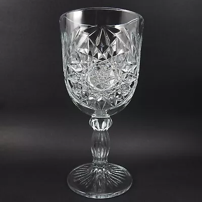 Vintage Libbey Hobstar Stemmed Clear Glass Water Goblet • $7