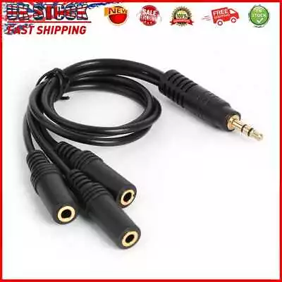 £5.94 • Buy 32cm 3.5mm Male Plug To 3 Way 3 Output Stereo Female Audio Splitter Cable Wire