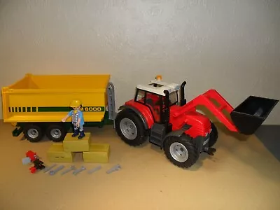 PLAYMOBIL TRACTOR + TRAILER 70131 COMPLETE (Farm Truck) • £24.99
