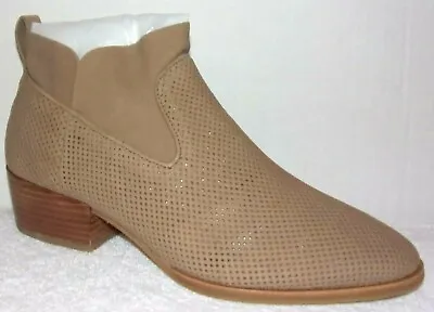 Nib Via Spiga Tricia Sand Suede Perf Booties Ankle Boots 7.5 Or 8 M • $15