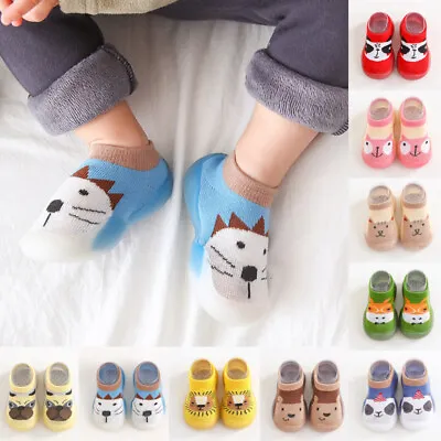 Winter Warm Kids Baby Girl Boys Toddler Anti-slip Slippers Socks Cotton Shoes • £6.22