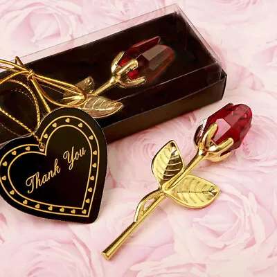 Crystal Rose Flower Craft W/ Gift Box Birthday Valentine's Day Mothers Day Gift • $12.99