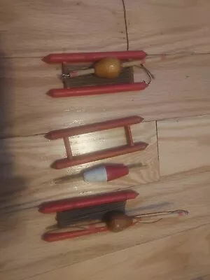 Vintage Fishing - MCM Cane Pole Line Spools & Cork Bobbers/ Floats • $5.50