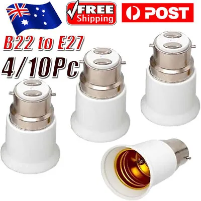 4/10x B22 To E27 Light Socket Adapter Bayonet Lamp Base To Edison E27 Bulb Screw • $8.54