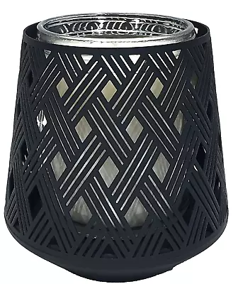 Pretty Candle Holder Matte Black Woven Metal Single Wick Bath & Body Works NEW • $29.11