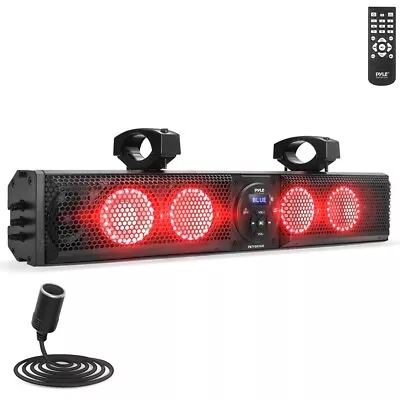 Pyle 26  Wide Aluminum Alloy Sound Bar Speaker System 4 X 30 Watts W/ Remote • $119.99