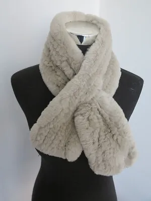 100% Real Rabbit Fur Scarf/ Neck Wraps Women/girls Neck Wrap/gray Collars 2 • $16.99