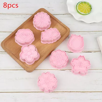 £5.53 • Buy 8 Pcs/set Cookie Cutters Plastic 3D Flower Shape Cartoon Pressable Biscuit NHUK
