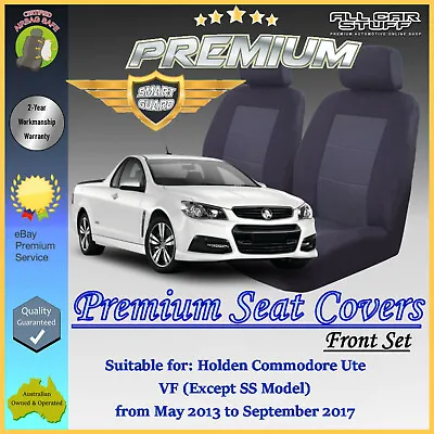 Premium Black Front Seat Covers For Holden Commodore VF Ute: 05/2013 To 09/2017 • $95.81