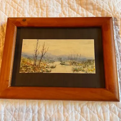 VINTAGE  Landscape Original PAINTING Watercolor Hand Painted Desert  • $58