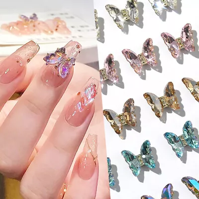 20PCS/5PCS Rhinestones Butterfly Nail Art Decoration Accessories Manicure DIY • $1.87