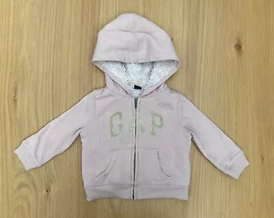 Baby Girl Gap Pink/Dull Rose Hoodie With Zip 12-18 Months Used • £5