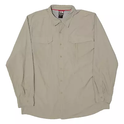 THE NORTH FACE Mens Plain Shirt Beige Nylon Long Sleeve XL • £22.99