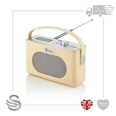 £39.99 • Buy Swan Retro DAB Bluetooth Radio Portable 3W Stereo Audio LCD Display Alarm Clock