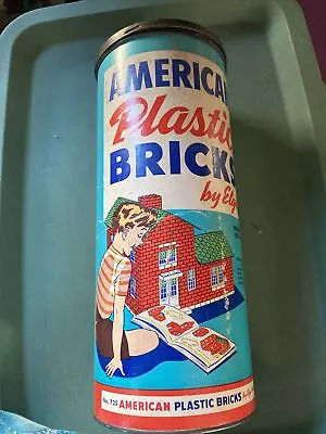 Vintage American Plastic Bricks By Elgo  Empty Tin  #725 • $19.99