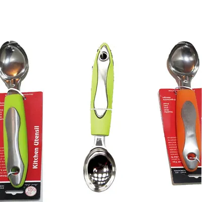 Professional Stainless Steel Ice Cream Scoop Colourful Handle Random Colour Gift • £3.49