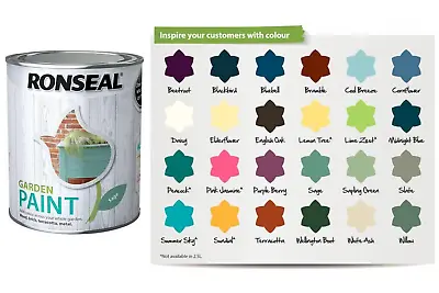 £8.99 • Buy Ronseal Outdoor Garden Paint - For Exterior Wood Metal Stone Brick - All Colours