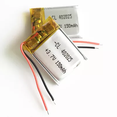 2pcs 3.7V 150mAh Lipo Li Polymer Rechargeable Battery For Earphone Watch 402025 • £8.39