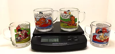 Vintage 1978-80 McDonald's Garfield Characters Glass Mug Jim Davis (Lot Of 4) • $18.91