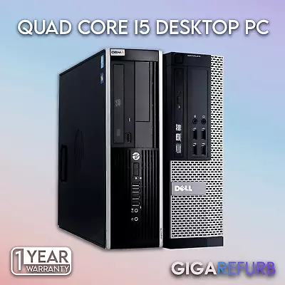 Fast Cheap Quad Core I5 Desktop SFF 32GB RAM HDD And SSD Windows 10 PC Computer • £94.99