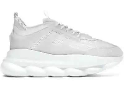 Versace Chain Reaction Mens Low Top Sneaker Trainers White Size EU 43 US 10 New • $499.95