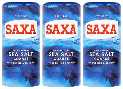 3x Saxa / Sea Salt Coarse / For Cooking & Grinding / 350 G / No Added Colours • £6.79