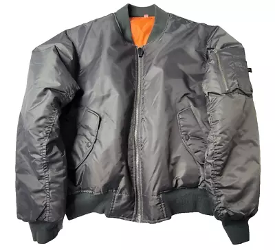 Rothco MA-1 Orange Green Flight Bomber Jacket Mens Size XL MIL-J-6141 • $44.99