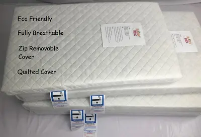 EXTRA THICK Travel Cot Mattress 95 X 65 X 10 CM QUILTED Breathable - Sale Price • £18.99