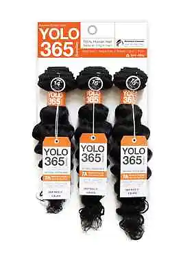 Yolo 365 3pcs Deep Wave Brazilian Bundle 100% Virgin Natural Human Hair Grade 7a • £80.99