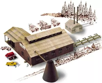 N Scale Model 174 Brown Scale Mountain Lumber Chevron Sawmill - Kit (933-3236) • $62.83