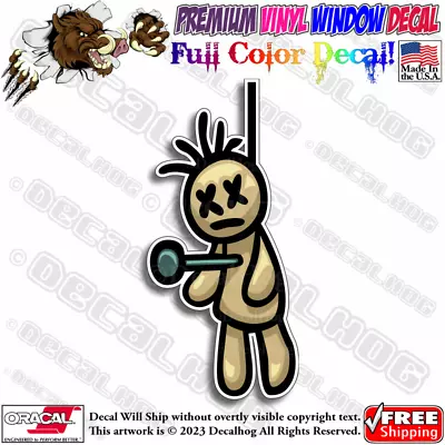 VooDoo Doll With Nail Cartoon Full Color Car Truck Window Vinyl Decal Sticker. • $18.99