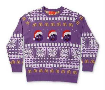 Purple Grimace Holiday Knit L Sweater By Mc Donalds  🍟 Presale - SOLD OUT • $119