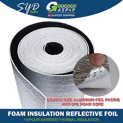 EPE Foam Heat Reflective Foil Thermal Insulation Material Wall Roof Shed Barrier • $53