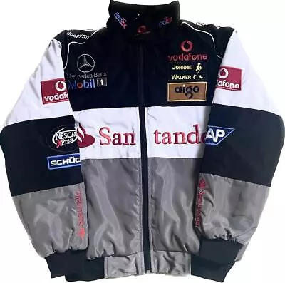 Adults F1 Team Racing Mercedes Jacket Embroidery Cotton Padded Grey • £45