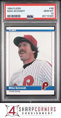 1984 Fleer #48 Mike Schmidt Phillies Hof Psa 10 • $35