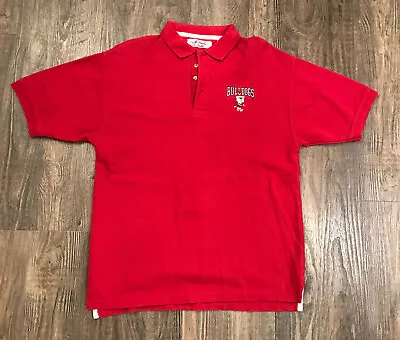 Vintage Mississippi State Bulldogs MSU Red Polo Sz Large Sewn Logo Spike Sports • $19
