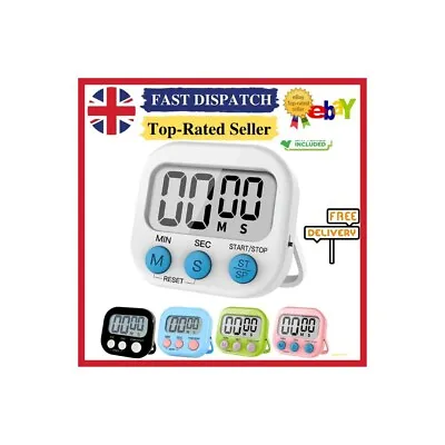 LCD Digital Kitchen Egg Cooking Timer Count Down Alarm Clock Stopwatch Magnetic • £3.89