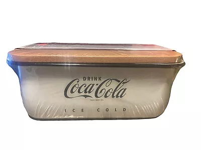 Coca Cola Enamel Bread Box With Wooden Lid Brand NEW SEALED • $20