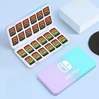 24 Card Holder Box Purple Green Nintendo Switch Game Cartridge Storage Case • £7.99