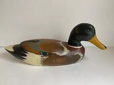 Country Lures By Emporium Of Maine Wood Carved Mallard Duck Decoy 14  Decor • $30