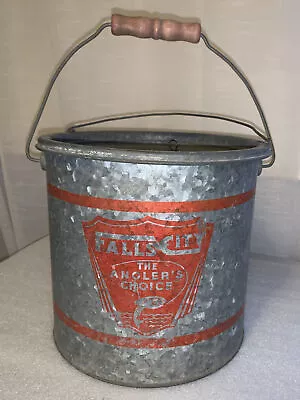 Vintage Falls City￼ Angler’s Choice NO. 710 Metal Bait Pail Minnow Bucket USA • $35