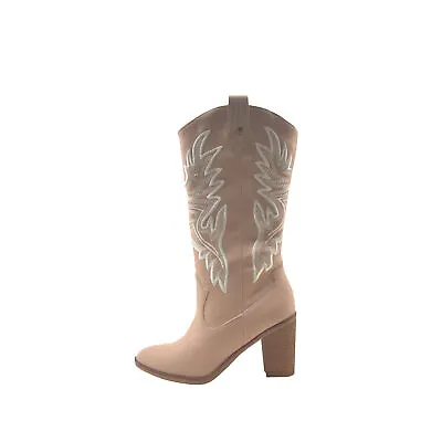 Mia Taley Blush Women's Western Block Heel Cowboy Boots MH2133 • $79